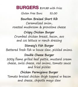 Lunch menu, New Plymouth Restaurant